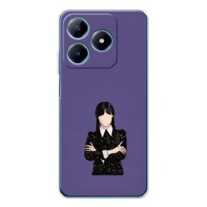 Чохли Венсдей на Realme C63 4G Уенсдей (AlphaPrint) (Венздей у чорному)