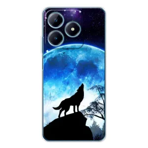 Защитные чехлы для Реалми С63 4G (AlphaPrint) (ХИТ продаж) ВОЛК (Волк на луну)