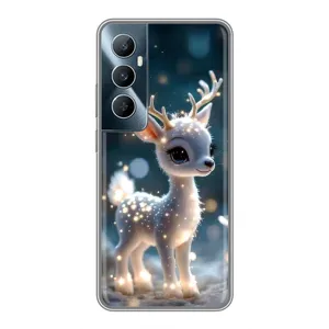 Яркий чехол для Realme C65 с Зимними Оленятами