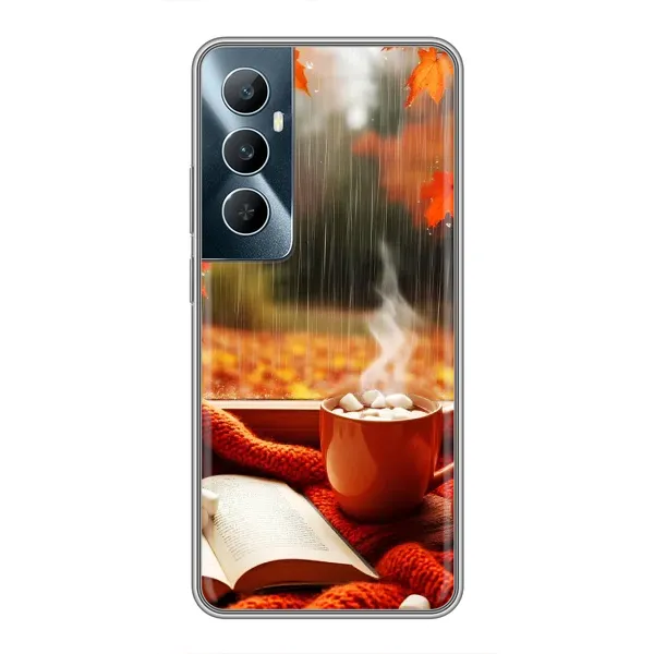 Чехол с принтом «Кофе и дождь» для Realme C65