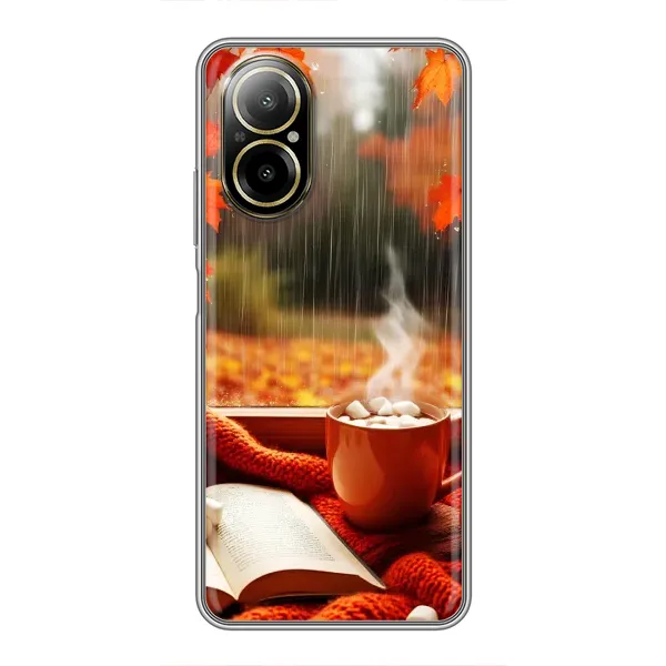 Чехол с принтом «Кофе и дождь» для Realme C67