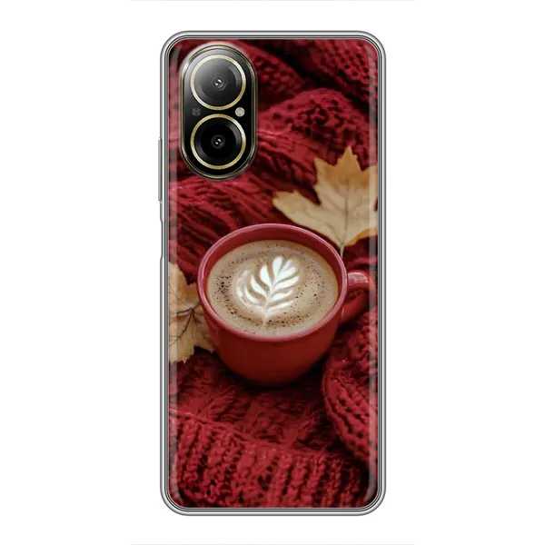 Чехол с принтом «Кофе на пледе» для Realme C67