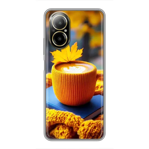 Чехол с принтом «Кофе на желтом пледе» для Realme C67