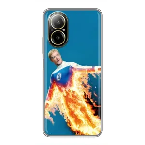 Чохол з принтом Фантастична четвірка для Realme C67 (Людина-факел у вогні)