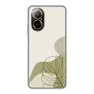 Силконовий чохол з принтом в квітах на Realme C67 (Зелена монстера дизайн)