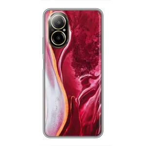 Чехол с принтом «Мрамор красный» для Realme C67