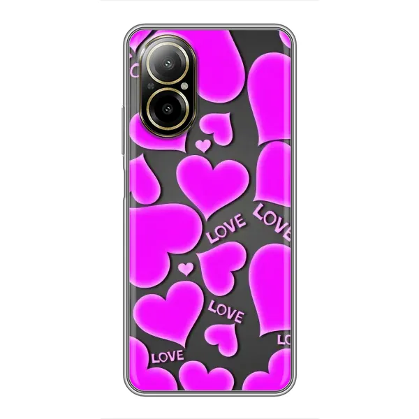 Чехол с принтом «Pink hearts» для Realme C67