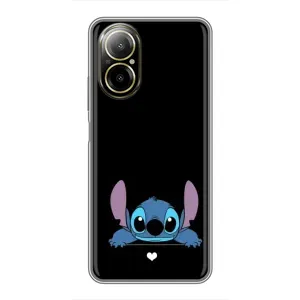 Чохол з принтом Стіч на Realme C67 (Стіч на чорному)