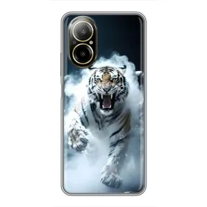 Чохол з принтом «Білий тигр у диму» для Realme C67