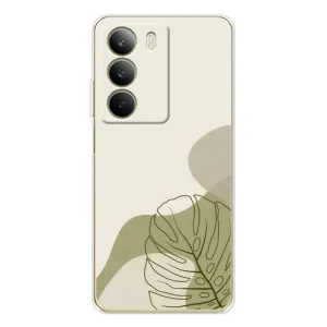 Силконовий чохол з принтом в квітах на Realme C71 (Зелена монстера дизайн)