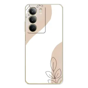 Силконовий чохол з принтом в квітах на Realme C71 (Нюдова гілочка абстракція)