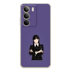 Чохли Венсдей на Realme C71 Уенсдей (AlphaPrint) (Венздей у чорному)