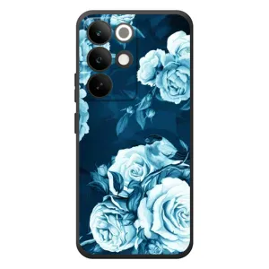 Чехлы (ART) Цветы на RealMe C85 Pro (VPrint) (Голубые Бутоны)