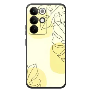 Силиконовый чехол с принтом в цветах на RealMe C85 Pro (Желтая монстера арт)