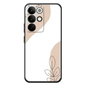 Силиконовый чехол с принтом в цветах на RealMe C85 Pro (Нюдовая веточка абстракция)