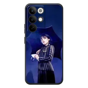 Чехлы Венсдей на RealMe C85 Pro Уэнсдей (AlphaPrint) (Уэнздей с зонтом)