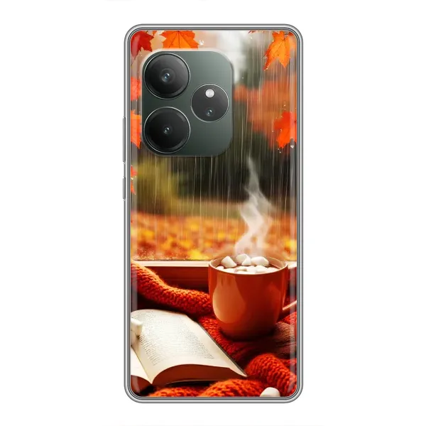 Чехол с принтом «Кофе и дождь» для Realme GT 6