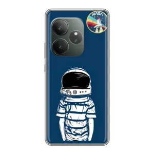 Чехол NASA для Realme GT 6 (AlphaPrint) (Мальчик в шлеме)