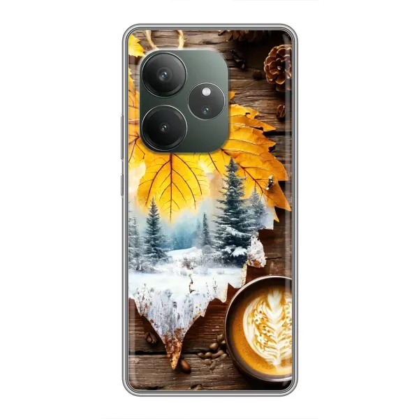Чехол с принтом «Осенне-зимний кофе» для Realme GT 6