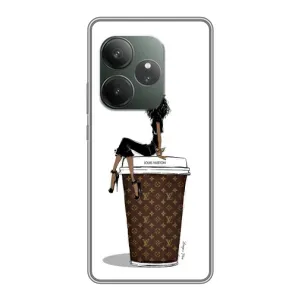 Чехлы Луи Витон для Realme GT 6T (AlphaPrint - LOUIS VUITTON) (кофе LOUIS VUITTON)