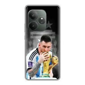 Чехлы для Realme GT 6T (Leo чемпион) (AlphaPrint) (Месси Чемпион)