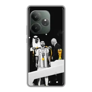 Чехлы для Realme GT 6T (Leo чемпион) (AlphaPrint) (Месси в накидке)