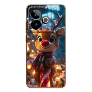 Яскравий чохол для Realme GT 7 з Зимові Оленята (Олень з шарфом)