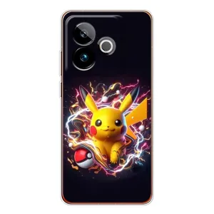 Чохол з Пікачу на Realme GT 7 (Пікачу з м'ячем)