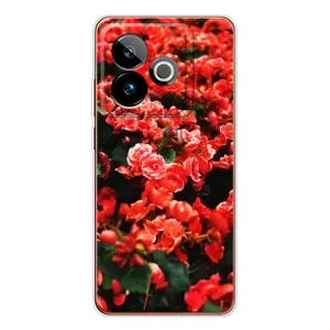 Чехлы с Цветами для Realme GT 7T (VPrint) (Цветы красные)