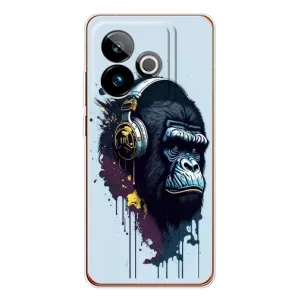 Чохол з Мавпами Realme GT 7T - (AlphaPrint) (Горила в навушниках)
