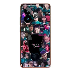 Чехол Гра в кальмара для Realme GT 7T (Коллаж Игра кальмара)