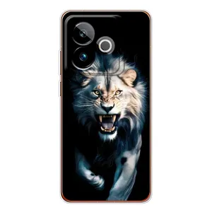 Чохол з картинкою 'Хижаки' для Realme GT 7T (Лев у темряві)