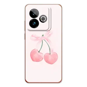 Чохол з розовим принтом для Realme GT 7T (Рожеві вишні)