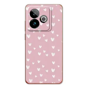 Чохол з розовим принтом для Realme GT 7T (Сердечки на рожевому)