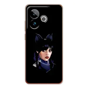 Чехлы Венсдей на Realme GT 7T Уэнсдей (AlphaPrint) (серьезная Уэнздей)