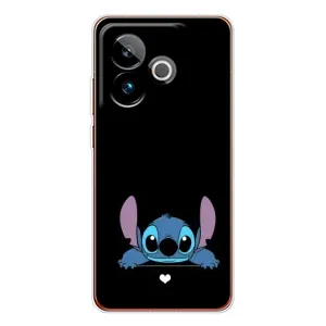 Чехол с принтом Стич на Realme GT 7T (Стич на черном)