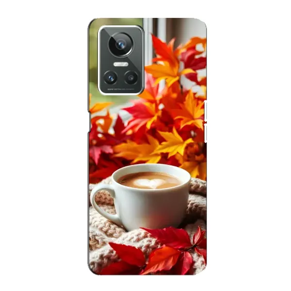 Чохол з принтом «Кава та листя» для Realme GT Neo 3 Чохол з принтом «Кава та листя» для Realme GT Neo 3