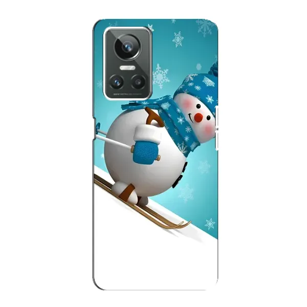 Чохол з принтом «Сніговик на лижах» для Realme GT Neo 3