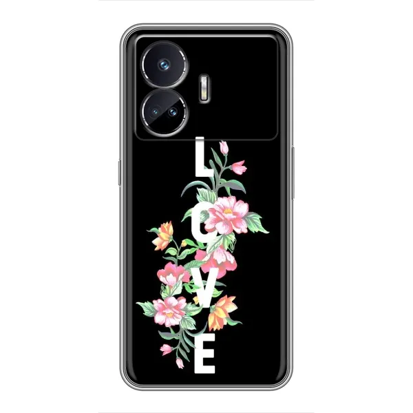Чехол с принтом «Цветы LOVE» для Realme GT Neo 5