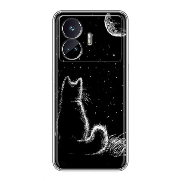 Чохол з принтом «Котик і місяць» для Realme GT Neo 5 Чохол з принтом «Котик і місяць» для Realme GT Neo 5