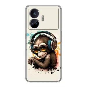 Чохол з Мавпами Realme GT Neo 5 - (AlphaPrint) (Макака в навушниках)
