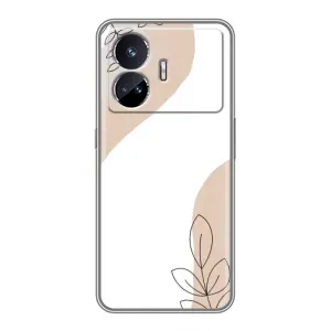 Силконовий чохол з принтом в квітах на Realme GT Neo 5 (Нюдова гілочка абстракція)