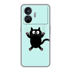 Чохол з принтом для Realme GT Neo 5 (AlphaPrint) Модні коти (Падаючий кіт)
