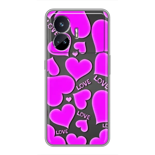 Чехол с принтом «Pink hearts» для Realme GT Neo 5