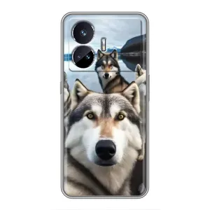 Чохол з Хаскі Realme GT Neo 5 - (AlphaPrint) (Селфі Хаскі)