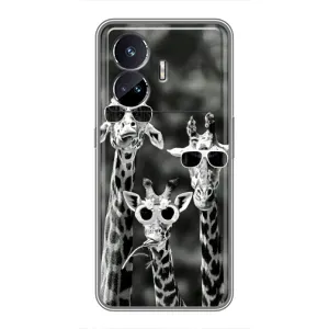 Силіконовий чохол з КАРТИНКАМИ літо для Realme GT Neo 5 (AlphaPrint) (Жирафи в окулярах)