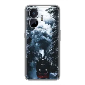 Новорічні, Святкові Чохли для Realme GT Neo 5 - 2024 год (Зимовий потяг)