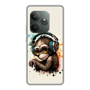 Чохол з Мавпами Realme GT Neo 6 SE - (AlphaPrint) (Макака в навушниках)