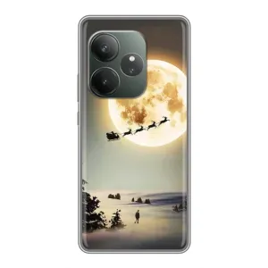 Новорічні, Святкові Чохли для Realme GT Neo 6 SE - 2024 год (Санта на місяці)