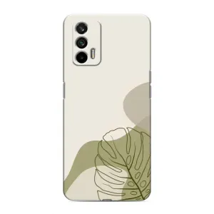 Силконовий чохол з принтом в квітах на Realme GT (Зелена монстера дизайн)